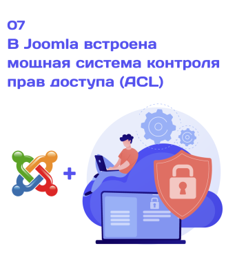 07. В Joomla встроена мощная система контроля прав доступа (ACL)